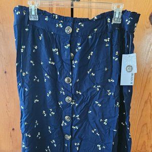 Lightweight Navy Floral Skirt